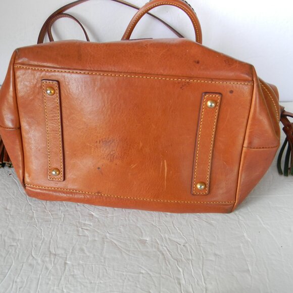 DOONEY & BOURKE FLORENTINE NATURAL TAN LEATHER BUCKLEY BUCKET DRAWSTRING BAG - Picture 9 of 16